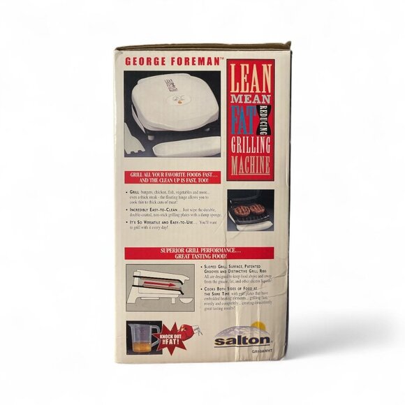 George Foreman Lean Mean Fat-Reducing Grilling Machine GR10AWHT – New Old Stock - Picture 4 of 4